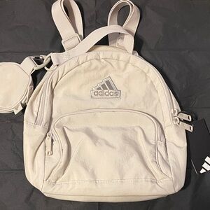 Adidas Beige Backpack with Mini Pouch